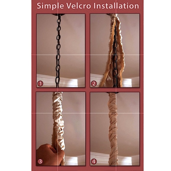 Decorative cord cover satin ruched Velcro closure antique gold - Picture 2 of 15